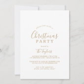 Minimalistisch-Gold-Weihnachts-Party-Typografie Einladung (Vorderseite)