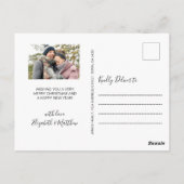 Minimalistisch Gold White 4 Foto Weihnachtskarte Postkarte (Rückseite)