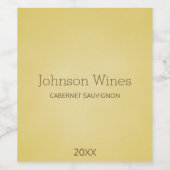 Minimalistisch Golden Beige Grainy Textur Weinetikett (Einzelnes Label)