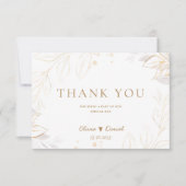 Minimalistisch Golden Floral Dankeskarte (Vorderseite)