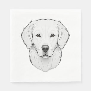 Minimalistisch Golden Retriever Serviette