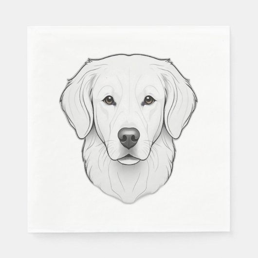 Minimalistisch Golden Retriever Serviette (Vorderseite)