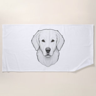 Minimalistisch Golden Retriever Strandtuch