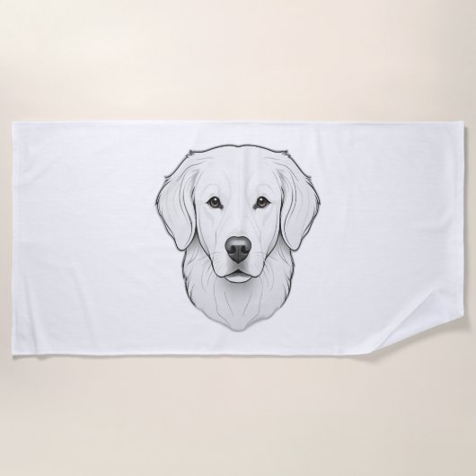 Minimalistisch Golden Retriever Strandtuch (Vorderseite)