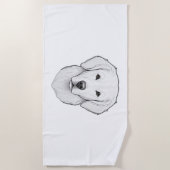 Minimalistisch Golden Retriever Strandtuch (Vorderseite)
