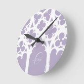 Minimalistisch gotische Fensterkalligrafie-Lavende Runde Wanduhr (Winkel)
