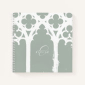 Minimalistisch gotische Fensterkalligrafie Pastel Notizblock (Vorderseite)