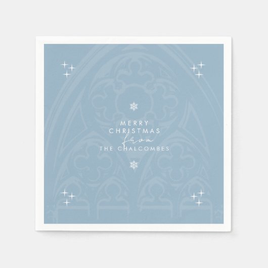 Minimalistisch Gotische Wintermesse Weihnachten Bl Serviette (Vorderseite)