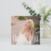 Minimalistisch Graduate Foto Danke Custom Karte (Stehend Vorderseite)