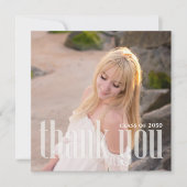 Minimalistisch Graduate Foto Danke Custom Karte (Vorderseite)