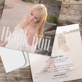 Minimalistisch Graduate Foto Danke Custom Karte