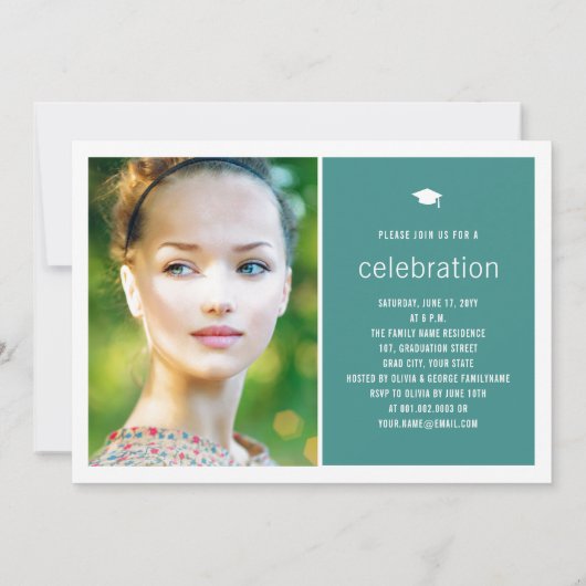 Minimalistisch Graduate Foto Simple Graduation Par Einladung (Rückseite)