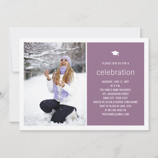 Minimalistisch Graduate Foto Simple Graduation Par Einladung (Rückseite)