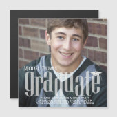 Minimalistisch Graduate Modern Simple Foto Magnet (Vorne/Hinten)