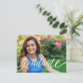 Minimalistisch Graduate Modern Simple Foto Script Postkarte (Stehend Vorderseite)