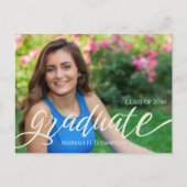 Minimalistisch Graduate Modern Simple Foto Script Postkarte (Vorderseite)