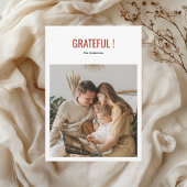 Minimalistisch Grateful Erntedank Family Foto Einladung