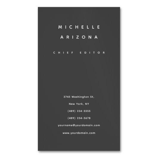 Minimalistisch Grau Beruflich modern Magnetische Visitenkarte (Vorderseite Vertikal)
