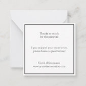 Minimalistisch Grau Black Modern Business Vielen D Mitteilungskarte (Rückseite)