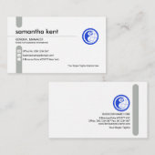 Minimalistisch Grau Column Tab Startup Founder CEO Visitenkarte (Vorne/Hinten)