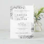 Minimalistisch grau | Hochzeit Einladung (Stehend Vorderseite)