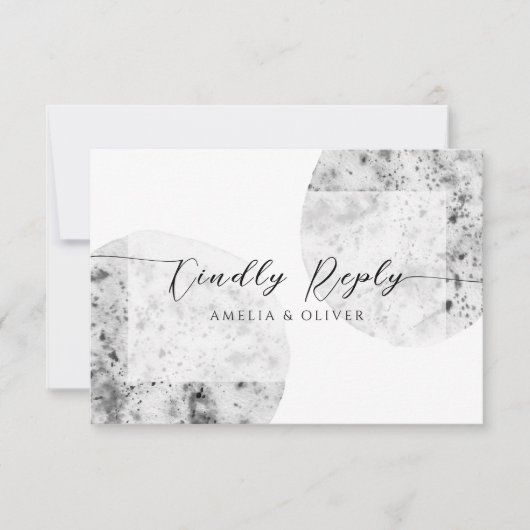 Minimalistisch grau | Hochzeit RSVP Karte (Vorderseite)