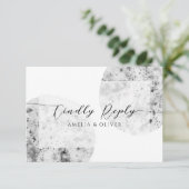 Minimalistisch grau | Hochzeit RSVP Karte (Stehend Vorderseite)