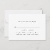 Minimalistisch grau | Hochzeit RSVP Karte (Rückseite)