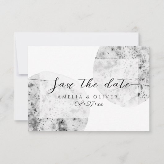 Minimalistisch grau | Hochzeit Save The Date (Vorderseite)