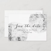Minimalistisch grau | Hochzeit Save The Date (Vorne/Hinten)