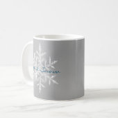 Minimalistisch Grau lassen es Schnee Name Snowflak Kaffeetasse (Vorderseite Links)