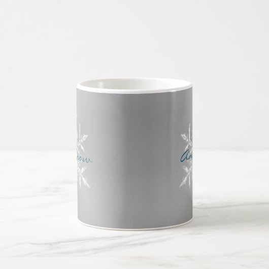 Minimalistisch Grau lassen es Schnee Name Snowflak Kaffeetasse (Mittel)