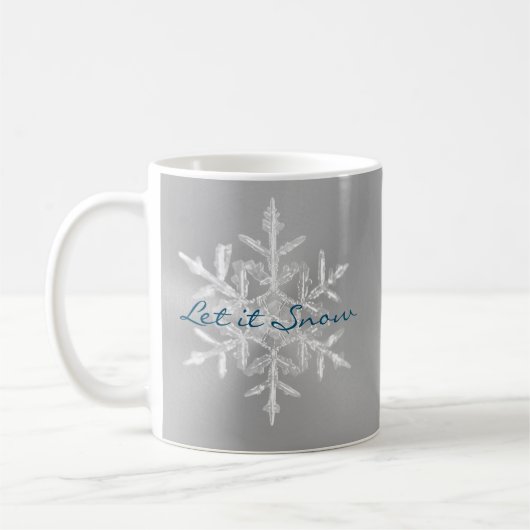Minimalistisch Grau lassen es Schnee Name Snowflak Kaffeetasse (Links)