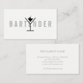 Minimalistisch/grau (Martini-Symbol) Visitenkarte (Vorne/Hinten)