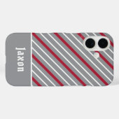 Minimalistisch Grau mit dunkelroten und weißen Str Case-Mate iPhone Hülle (Rückseite (Horizontal))