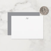 Minimalistisch-Grau-Monogramm Mitteilungskarte (Vorderseite/Rückseite Beispiel)