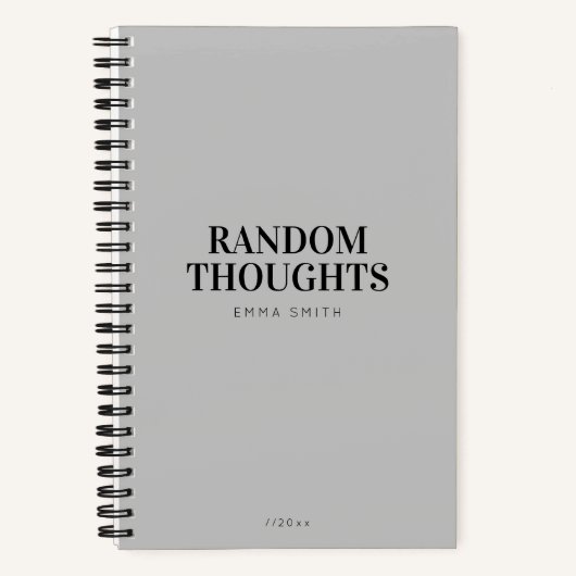 Minimalistisch-Grau-Notebook Notizblock (Vorderseite)