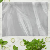 Minimalistisch Grau Pinselstriche Abstrakt Art Geschirrtuch (Gefaltet)