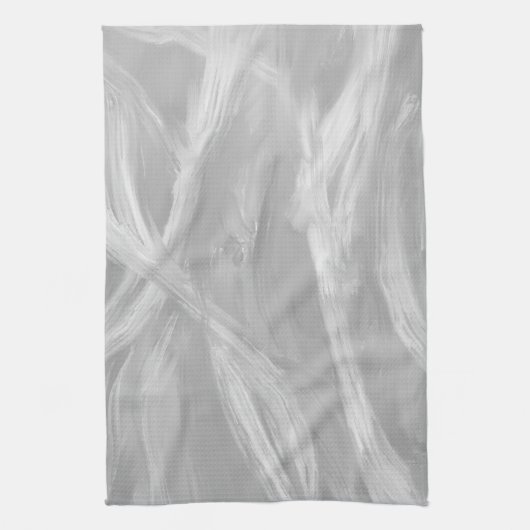 Minimalistisch Grau Pinselstriche Abstrakt Art Geschirrtuch (Vertikal)