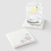 Minimalistisch Grau Real Snowflake Stone Untersetz Steinuntersetzer (Seitenansicht)