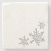Minimalistisch Grau Real Snowflake Stone Untersetz Steinuntersetzer (Vorderseite)