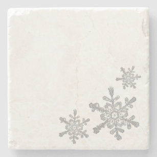 Minimalistisch Grau Real Snowflake Stone Untersetz Steinuntersetzer