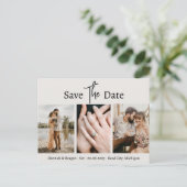 Minimalistisch Grau Save the Date Postkarte (Stehend Vorderseite)