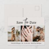 Minimalistisch Grau Save the Date Postkarte (Vorne/Hinten)