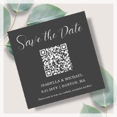 Minimalistisch Grau | SAVE THE DATE | QR-Code | Ma Magnetkarte