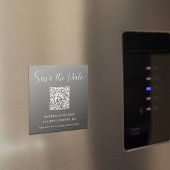 Minimalistisch Grau | SAVE THE DATE | QR-Code | Ma Magnetkarte