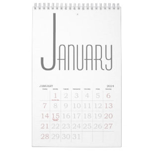 Minimalistisch Grau und Weiß Kalender