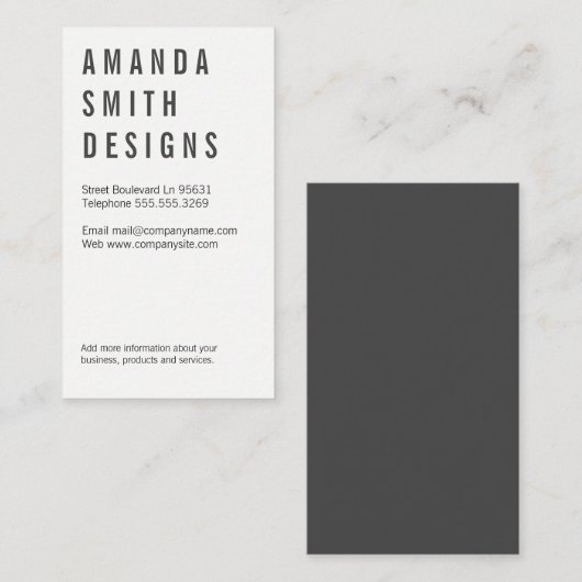Minimalistisch/grau Visitenkarte (Vorne/Hinten)