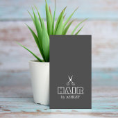 Minimalistisch Grau-Weiß-Haarstylist/Salon Visitenkarte