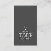 Minimalistisch Grau-Weiß-Haarstylist/Salon Visitenkarte (Vorderseite)